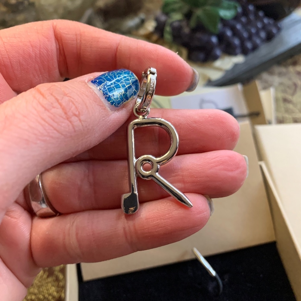Authentic BURBERRY Silver "R" Key/Charm/pendant in box - Picture 2 of 9